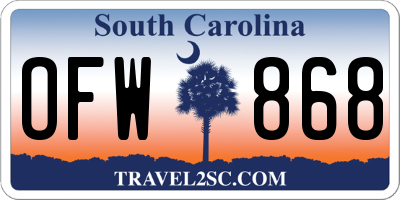 SC license plate OFW868