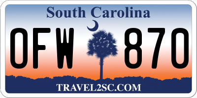 SC license plate OFW870