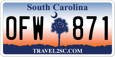 SC license plate OFW871