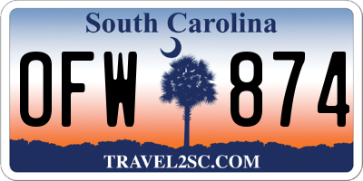 SC license plate OFW874