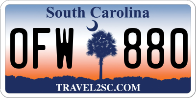 SC license plate OFW880