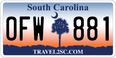 SC license plate OFW881