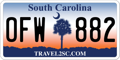 SC license plate OFW882