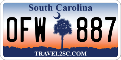 SC license plate OFW887