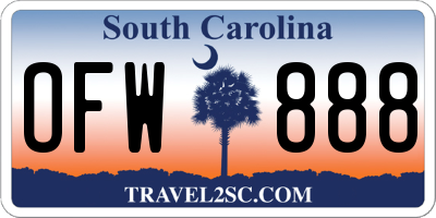 SC license plate OFW888