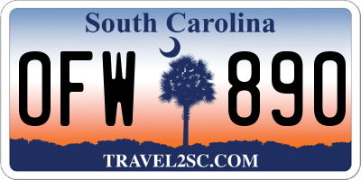 SC license plate OFW890