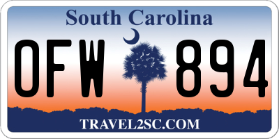 SC license plate OFW894