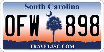 SC license plate OFW898