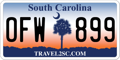 SC license plate OFW899