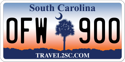 SC license plate OFW900