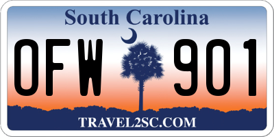 SC license plate OFW901