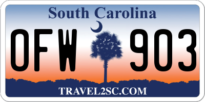 SC license plate OFW903
