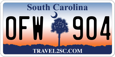 SC license plate OFW904