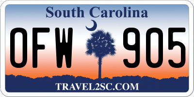 SC license plate OFW905
