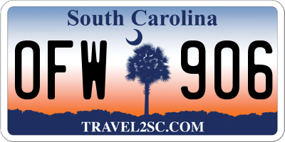 SC license plate OFW906