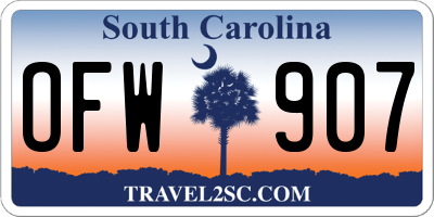SC license plate OFW907