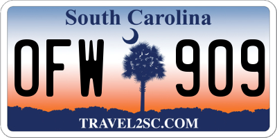 SC license plate OFW909