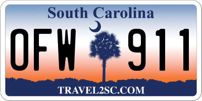 SC license plate OFW911