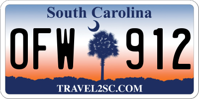 SC license plate OFW912