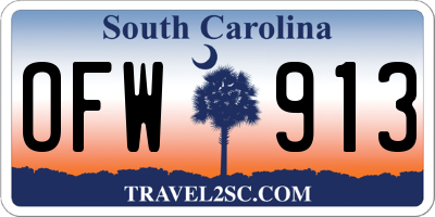 SC license plate OFW913
