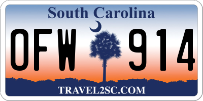 SC license plate OFW914