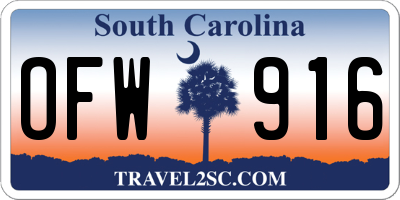 SC license plate OFW916