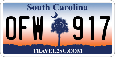 SC license plate OFW917