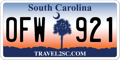SC license plate OFW921