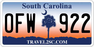 SC license plate OFW922