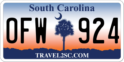 SC license plate OFW924
