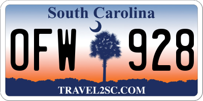 SC license plate OFW928