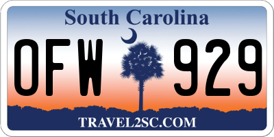 SC license plate OFW929