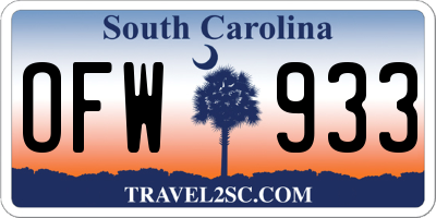 SC license plate OFW933