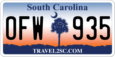 SC license plate OFW935