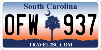 SC license plate OFW937