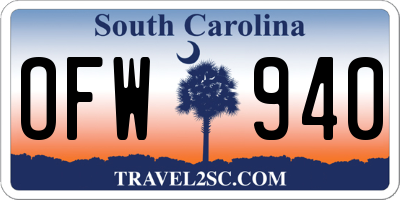 SC license plate OFW940
