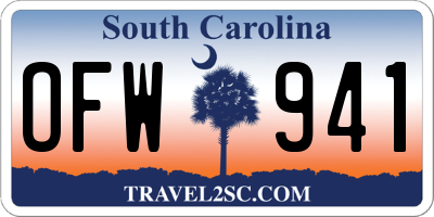 SC license plate OFW941
