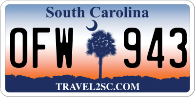 SC license plate OFW943