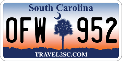 SC license plate OFW952