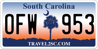 SC license plate OFW953