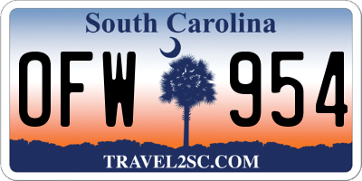 SC license plate OFW954