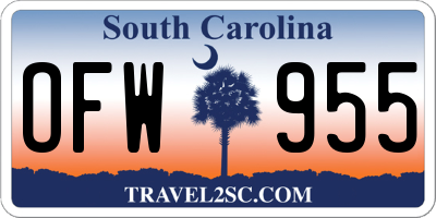 SC license plate OFW955