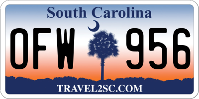 SC license plate OFW956