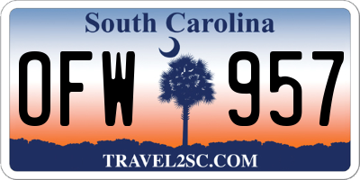 SC license plate OFW957