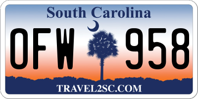 SC license plate OFW958