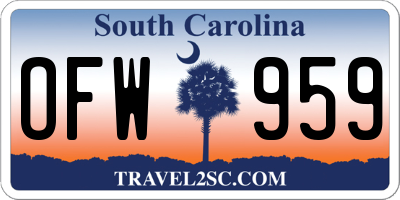 SC license plate OFW959