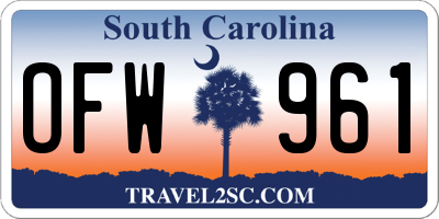 SC license plate OFW961