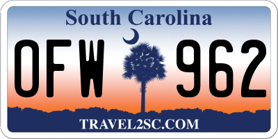 SC license plate OFW962