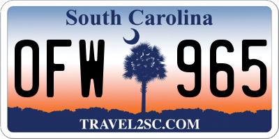 SC license plate OFW965