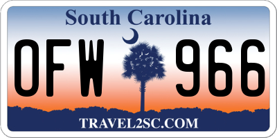 SC license plate OFW966